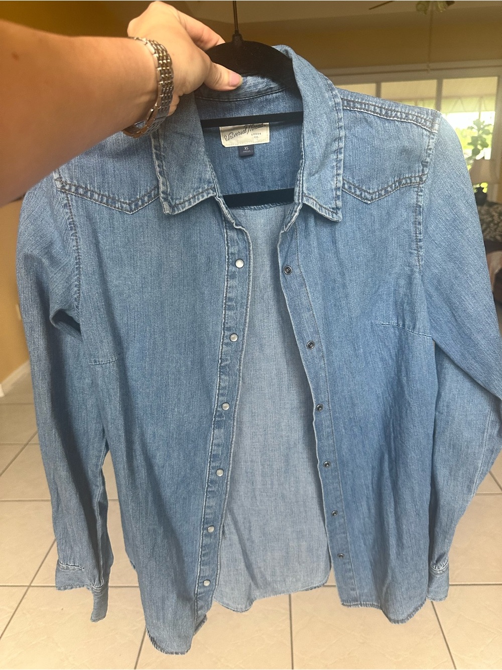 Universal Thread Light Blue Denim Button-Down Shirt